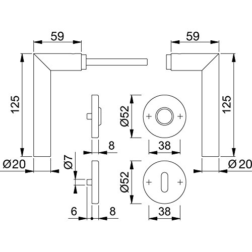 HOPPE 3286411 Drückergarnitur Amsterdam mit Rosetten BB (Buntbart), Edelstahl matt