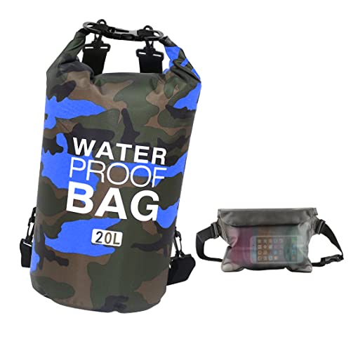 Idefair Bolsa Seca Impermeable, Mochila Seca Flotante Bolsa de Playa Saco seco liviano para la Playa, Paseos en Bote, Pesca, Kayak, natación, Rafting, Camping 5L 10L 15L 20L 30L