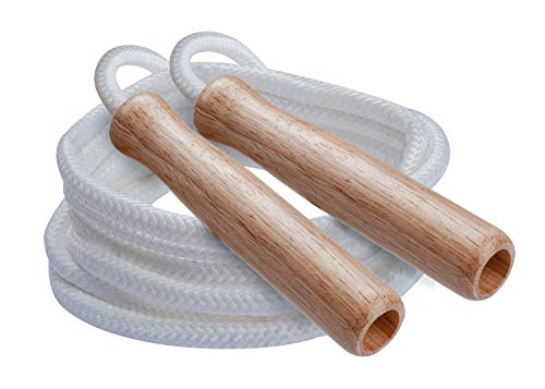 Champion Sports SR Series Classic Nylon Jump Rope with Wood Handles, 8-Feet (Single)
