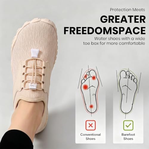 Image of Barefoot Water Shoes for Men Women 2026 Quick Dry Athletic Shoes Non-Slip Wide Toe Aqua Footwear Beach Swim Hiking Kayaking Yoga Outdoor Sport