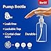 Bar5F Plastic Bottles with Pump Dispenser, 8 oz | Leak Proof, Empty, Clear Refillable, BPA Free for Body Wash, Moisturizer, Face Cream, Liquid Soap | Black & White Pumping Caps | Set of 2