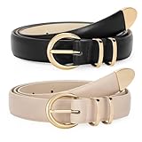 Design classique en cuir PU : fabriquée en cuir PU de qualité, doux et flexible, cette ceinture fine offre un aspect élégant et une sensation agréable au toucher. Le design classique s'adapte à différents styles de mode.