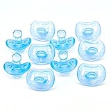 Bee Bee 10 Pacifiers Blue 6-12 Months Soft Silicone Orthodontic Shaped - Newborn Soothie Pacifier to...