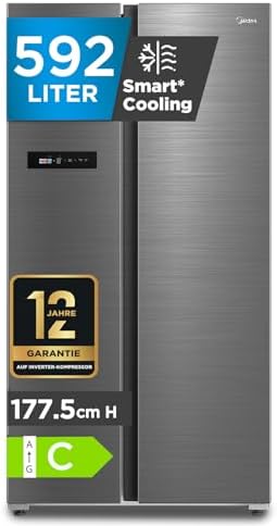 Midea Side-by-Side Kühl-Gefrierkombination 592 L | No Frost, WiFi...
