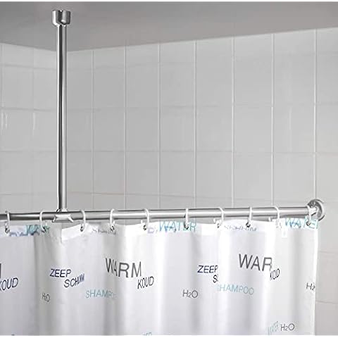 Soporte de techo para barras de cortina de ducha en cromo de WENKO Cover