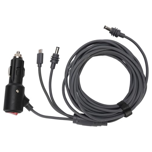 Qcwwy Cable Satelital, Cable de Alimentación Satelital de 3 en 1 Cable Satelital de Internet USB C 12 a 20V Cable de Cable de Antena Satelital a Prueba de Lluvia para Antena para Platos (300cm) (5m)
