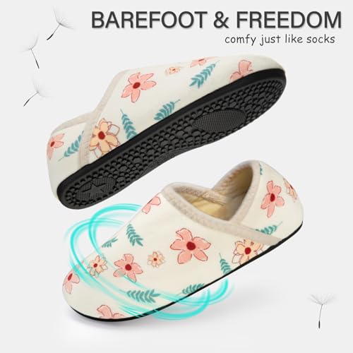 Image of ATHMILE House Slippers for Women Men Indoor Barefoot House Shoes Soft Socks | Furry Slip on Cozy Comfy Flexible Machine Washable Home Bedroom Travel Hospital Yoga Gifts for Mom Grandma