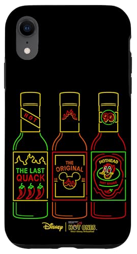 iPhone XR Disney Hot Ones Level Of Spice Sauce Neon Bottles Logo �X�}�z�P�[�X