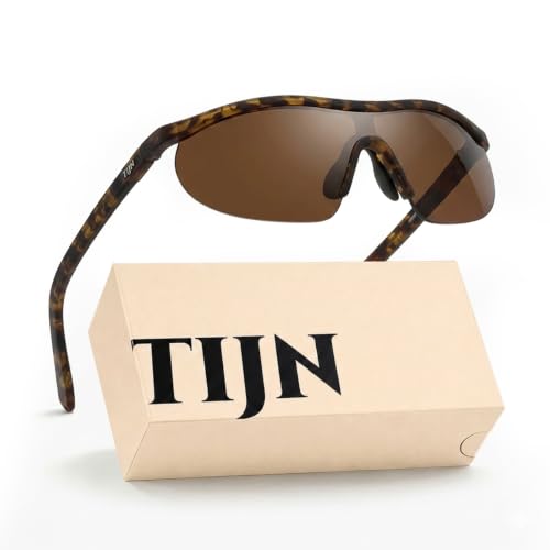 TIJN Anti-Slip Sports Sunglasses for Men Women UV400 Running Baseball Cycling Golf Hiking Fishing Wrap Around Outdoor Glasses Mechapulse