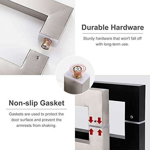 Poignée pull push double face en inox argent pour douche et bois - 7