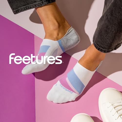 Image of Feetures Everyday Light Cushion Invisible Sock for Men - Anti-Slip Sock Liner with Targeted Compression - (1 Pair)