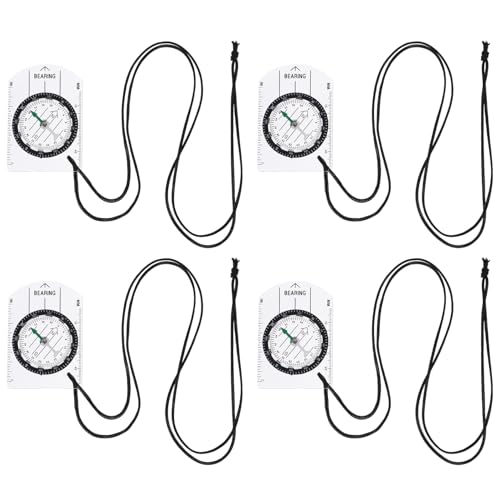 Set de 4 brújulas de bolsillo portátiles para senderismo miniatura 1