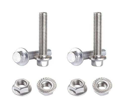 DCSMYX - 4-Pack M10-1.5x40mm Flanged Hex Head Bolts,M10 x 40mm Hex Head Screws Nuts, Stainless Steel Flange Bolts for Exhaust Manifold Bolt & Nut Kit