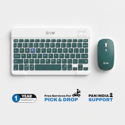 Image of EVM EnClick Wireless Keyboard & Optical Mouse Combo | Bluetooth 5.0 + 2.4GHz Dual Mode, Type-C Rechargeable | 1600 DPI, High Performance Multi-Device | 1 Year Warranty (WLKM & EWLM-360- EnClick)