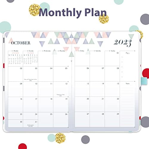 Amazon Brand - Eono 2023 Diary, A5 Diary 2023 Week to View from January 2023 to December 2023, Perfect Diary for Your Daily Planner, 21.3 x 14.7 x 1.6 cm - Coloured Dots