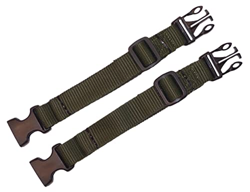Sangle de 25 mm avec Boucle à dégagement Rapide et Boucle de réglage de la Longueur (Lot de 2) (Olive Verte, 1 mètre)