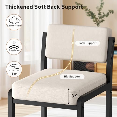 Image of Bar Stools Set of 4, Modern Counter Height Bar Stools with Back,26 inch Camel