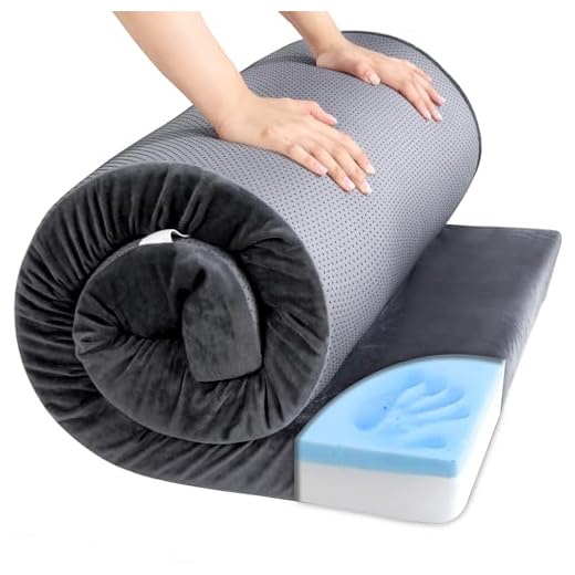 HOMBYS Memory Foam Camping Mattress for Outdoor Sleeping, 3" Thick Roll Up Porable Camping Mattress Pad Mat for Travel Truck Bed Tent