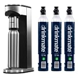 Drinkmate LUX Stainless Steel Sparkling Water and Soda Maker, Carbonates Any Drink, ULTIMATE BUNDLE