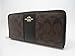 Coach Signature PVC and Leather Accordion Zip Around Wallet in Brown and Black, Large