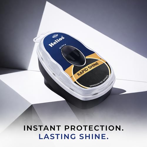 Image of Helios Rapid Shine Shoe Shiner | Instant Gloss Finish | Mess-Free Sponge Applicator | Long-Lasting Performance | Minimum 100 Shines Each