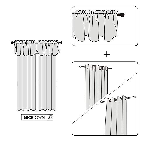 NICETOWN Blackout Curtains Valances Pole Pocket Short Small Curtain Panels by NICETOWN - Used condition - Image 9