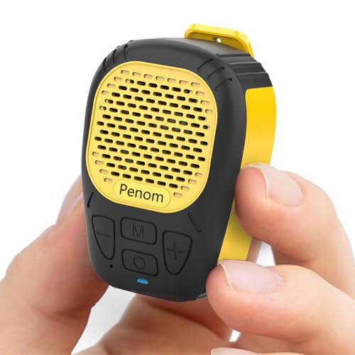 Wearable Bluetooth Speaker,Clip on Wireless Jobsite Water-Resistant Portable Speaker, Built in Mic for Hands-Free/Call, Suitable for Indoor & Outdoor Use （Update Version Yellow）
