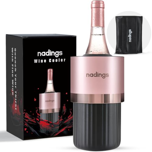 Nadings Iceless Wine Chiller Keeps Cold 6+ Hours Fits Most Wine Bottles