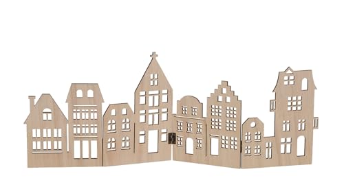Spetebo Skyline - Figura decorativa de madeira dobrável (50 x 22 cm), design de cidade de Natal