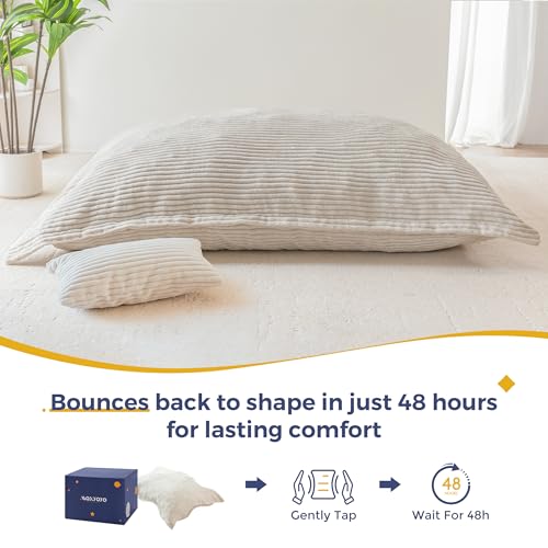 MAXYOYO Sitzsack XXL, aus Cordstoff Abnehmbar, Riesen Bean Bag mit Flauschiger Schaumstoff Füllung, Großes Bodenkissen für Erwachsene & Paare