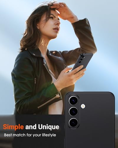 ivoler Negro Mate Funda para Samsung Galaxy S25 5G con Protección de Cámara, Carcasa Protectora Antigolpes, Ultrafina Suave TPU Silicona Caso Delgada Anti-Choques Case - imagen 7