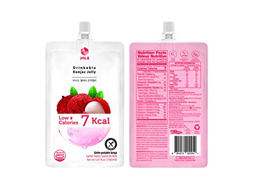 JELLY B Drinkable Konjac Jelly (10 Packs of 150ml) - 0 Gram Sugar, Only 7 kcal Each Packets (Lychee) - Thumbnail 3