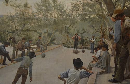 Toile le jeu de boules Ruggero Focardi : sublimez le décor mural de votre salon moderne
