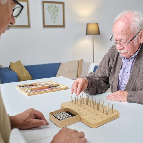 OLVULGG 36-Hole Wooden Pegboard for Occupational Therapy, Hand Therapy Peg Board with 3 Sizes of Round Iron Pegs to Improve Finger Dexterity, Fine Motor Coordination & Sensory Rehabilitation - Image 7