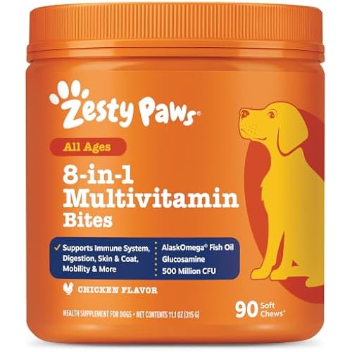Zesty Paws Dog Vitamins - Dog Multivitamin Chews, Chicken, 90 Ct