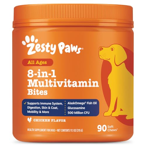 Zesty Paws Dog Vitamins - Dog Multivitamin Chews, Chicken, 90 Ct