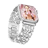 Fitbit Blaze Bands For Women Girls, FresherAcc Bling CZ Crystal Stone Chains Loop Replacement Strap + Stainless Steel Frame Housing for Fitbit Blaze Smart Fitness Watch (Silver)