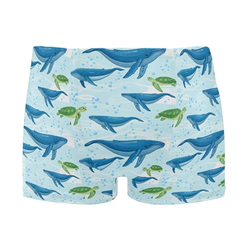 Cute Blue Whale Mens Swim Trunk Swimwear Bathing Suit Swim Brief Square Leg Board Short S B0404918
