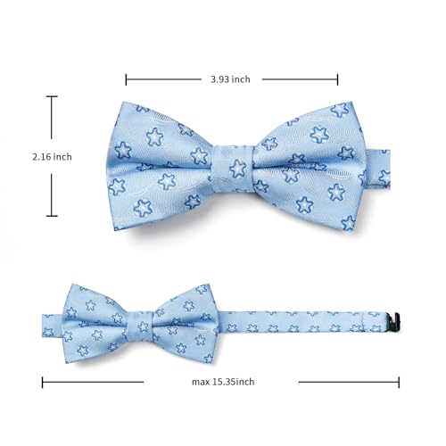 Image of HISDERN Bow Ties for Boys Pre Tied Toddler Bow Tie Adjustable Kids Bowties Clip On Fun Patterned Bowties for Wedding Party