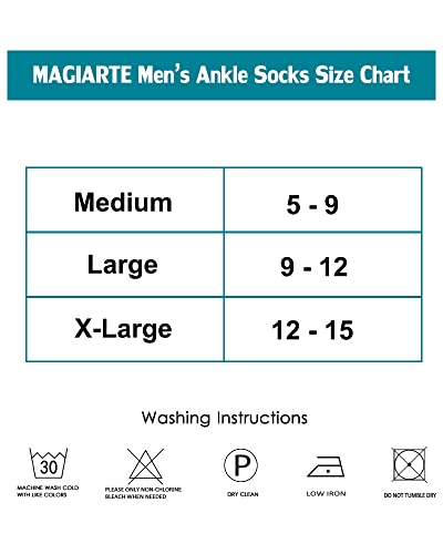 Magiarte Mens Cotton Ankle Socks Low Cut Athletic Multi Color No Show Socks For Men 6-Pack (Color 03L) #TOP6
