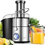 1300W KOIOS Centrifugal Juicer Machines, Juice Extractor with Extra Large 3inch Feed Chute, Full Copper Motor, Titanium-Plated Filter, High Juice Yield, 3 Speeds Mode,Easy to Clean with Brush,BPA-Free