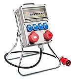 VOTHA® Kunststoff-StandverteilerKÖLN mit FI-Schalter Eingang CEE 32 A, 400 V, Steckdose 230 V~ 3, CEE 16 A, 400 V~ 2, CEE 32 A, 400 V~ 1, LS 16 A, 1-polig, C 1, LS 16 A, 3-polig, C 1