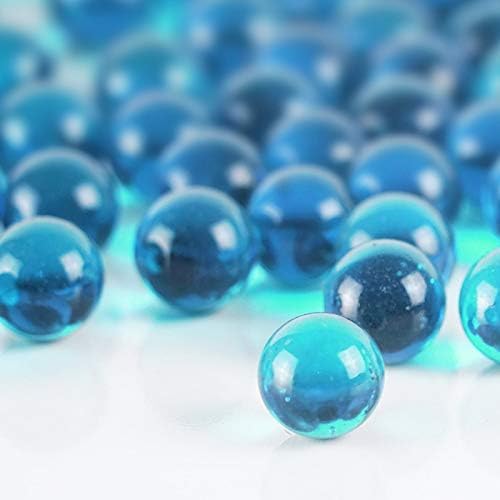 CYS EXCEL Light Blue Glass Marble Gemstone Vase Filler (10 LBS) | Multiple Color Choices Aquarium Round Marble Beads | Decorative Mosaic Glass Gem Pebbles