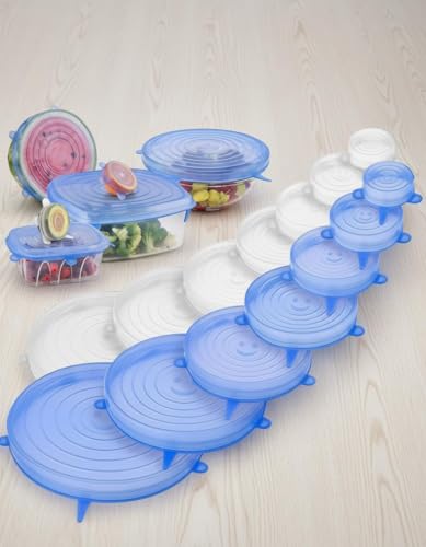 Image of Silicone Stretch Lids for Bowls - 6 PCS Reusable Airtight Food Covers | Microwave & Freezer Safe Kitchen Storage Covers