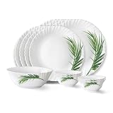 Larah by Borosil Crescent Fluted Series Opalware Dinner Set