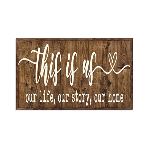 Décoration murale rustique avec panneau bois de 55cm This Is Us cadre vintage