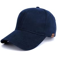 BOER Baseball Cap - Plain Cap Hat Lightweight Adjustable Washed Polo Style Hat Classic Sports Casual Cap Summer Sun Hat for Unisex, Navy, One Size