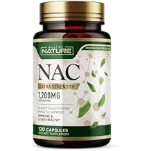Built by Nature NAC Supplement 1200mg N-Acetyl-L-Cysteine Immune & Respiratory Support, Liver Health, Antioxidant Supplement Non-GMO, Gluten-Free 120 Capsules