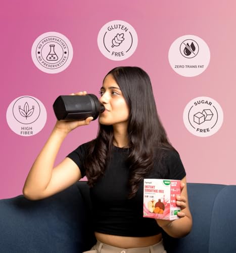 Image of Poptopia Apple Beetroot Carrot Smoothie Mix | Smoothie CHAMP | No Added Preservatives or Colors | A Quick, Nutritious, and Delicious drink | All Natural, 0% Sugar | Pack of 5 = 125gms = ~1Litre Fresh Smoothie | Ready in 15 seconds | 100% Vegan & Gluten free