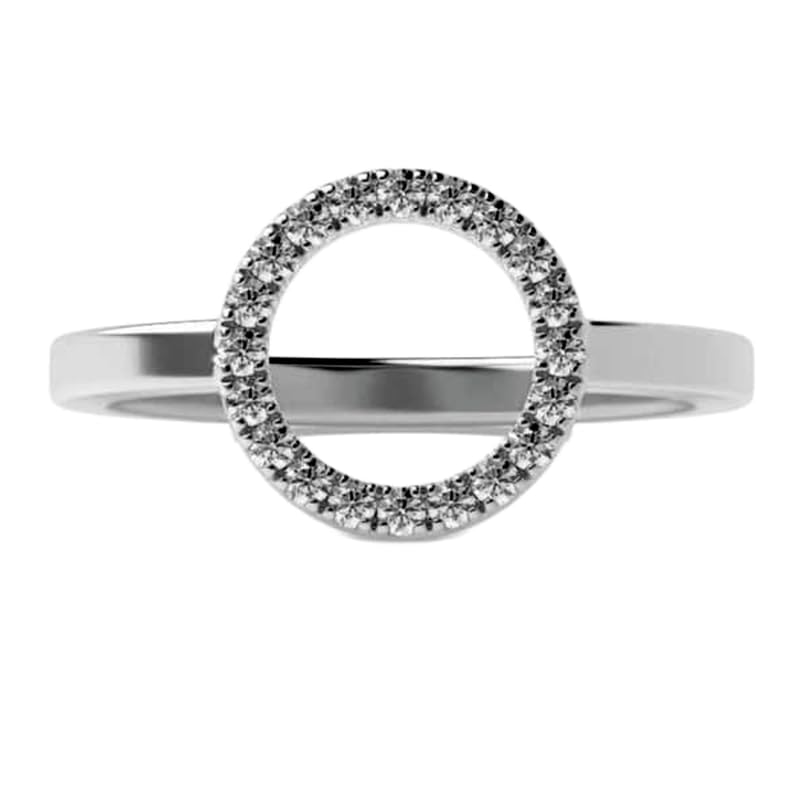 Bague imposante en argent, le cadeau idéal avec pierre CZ et pavé diamants